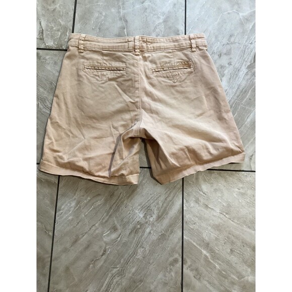 Anthropologie Tan Chino Shorts Relaxed Fit High Rise Cotton Blend 25 - Picture 4 of 6